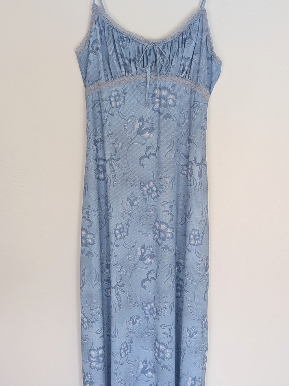 Blue Floral Long Maxi Dress NWT Size L